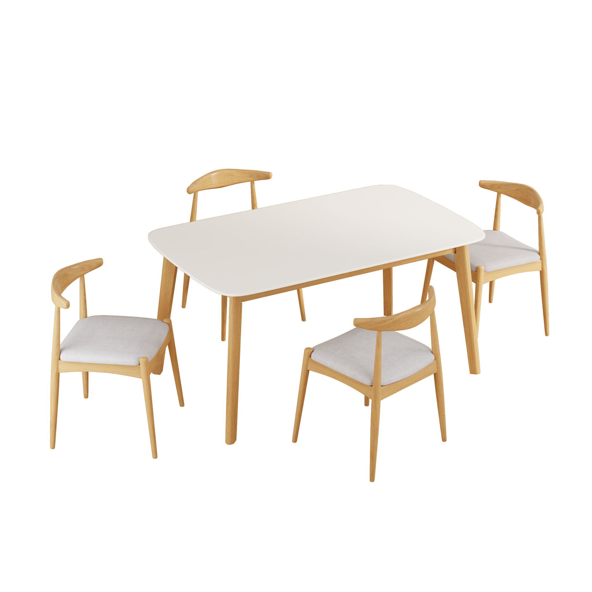 5 Piece Dining Set With Upholstered Chairs
