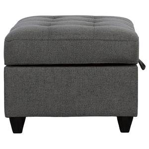Storage Ottoman With Tufted Design - Gray