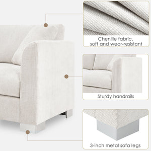 Modern Cloud Sectional Sofa L Shaped Luxury Couch Set With 2 Free Pillows 4 Seat With Oversized Chaise