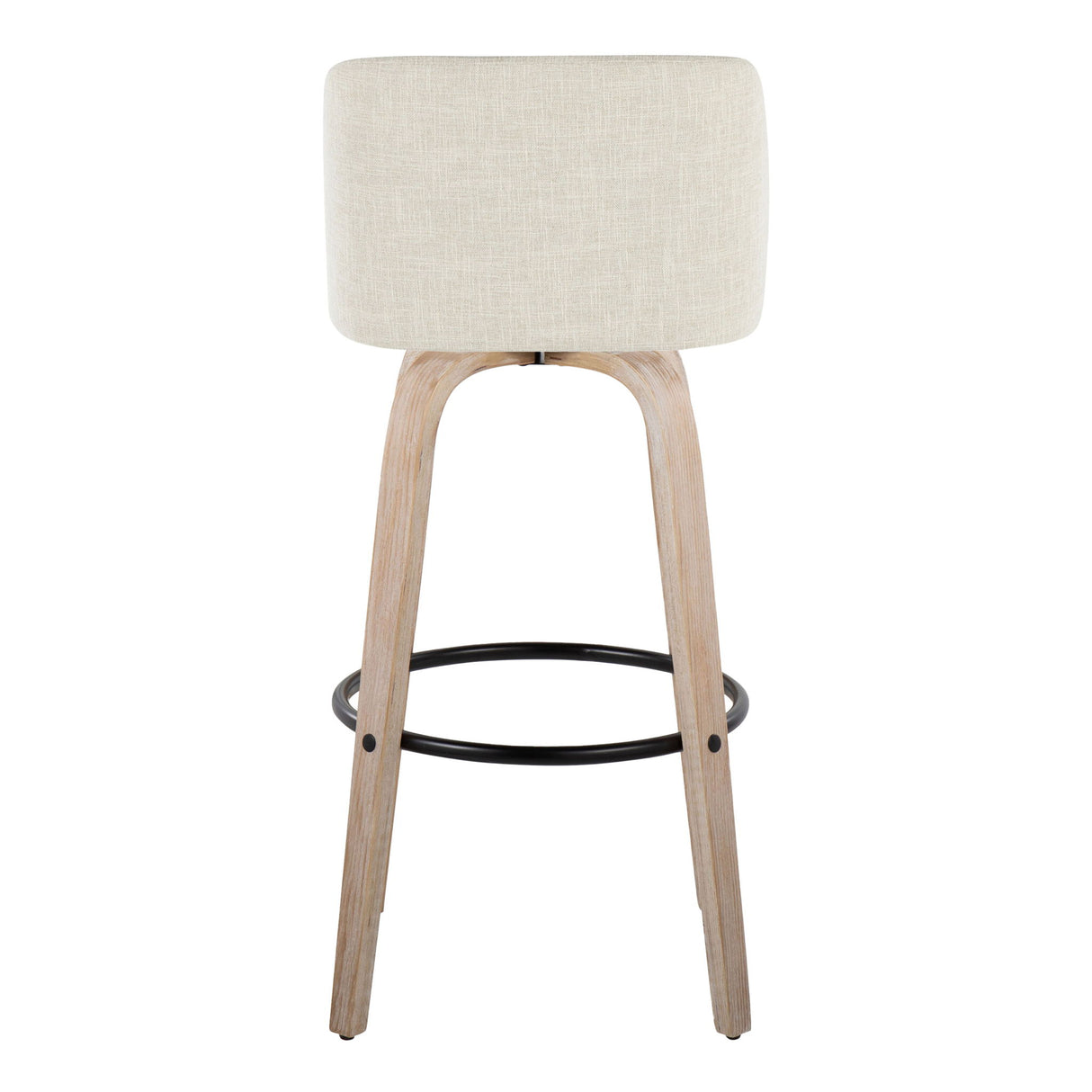 Toriano - Contemporary Fixed Height Barstool Swivel And Round Footrest (Set of 2)