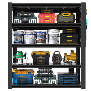 Industrial 5-Tier Adjustable Shelving Unit With Pegboard Heavy-Duty Storage