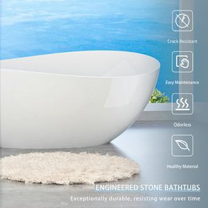 63" Freestanding Solid Surface Bathtub