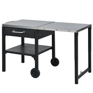 Foldable Outdoor Kitchen Cart With Storage For Patio