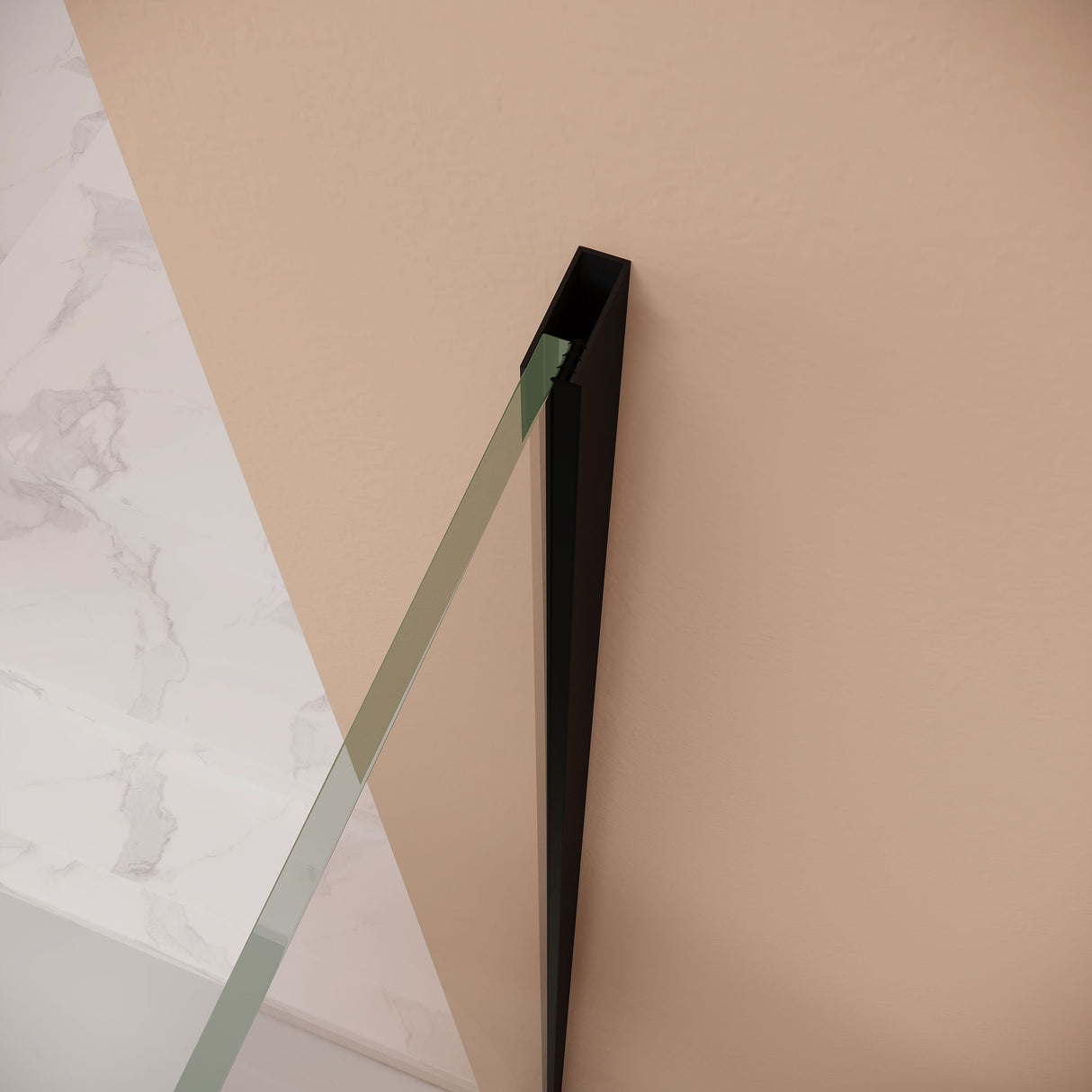 Frameless Neo Angle Shower Door WithTempered Glass