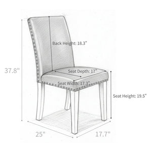 Upholstered Dining Chair With High Back Design (Set of 2)