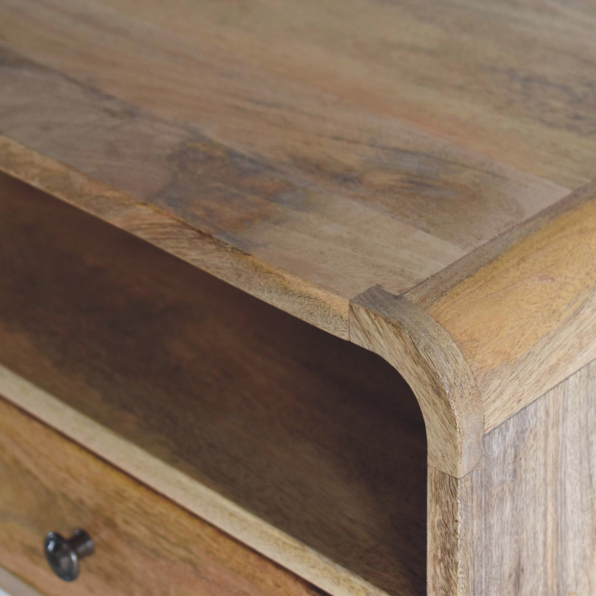 Large Floating Bedside, 1 Drawer, 1 Open Slot, Oak-ish