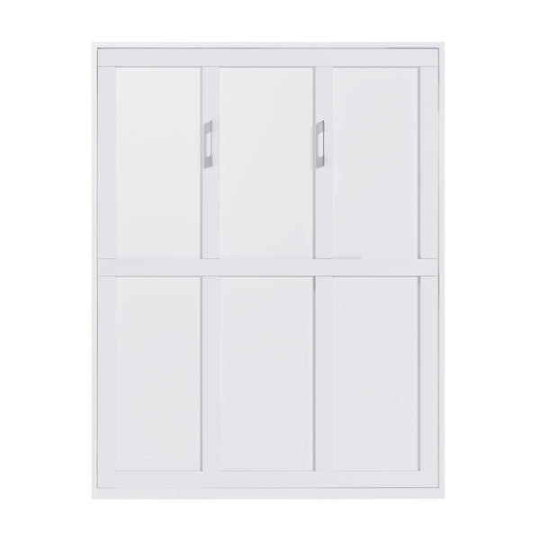 Queen Murphy Bed, Foldable Wall Bed, Space Saving Design For Bedrooms - White