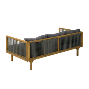 2-Piece Outdoor Patio Set: Sofa with Dark Grey Cushions