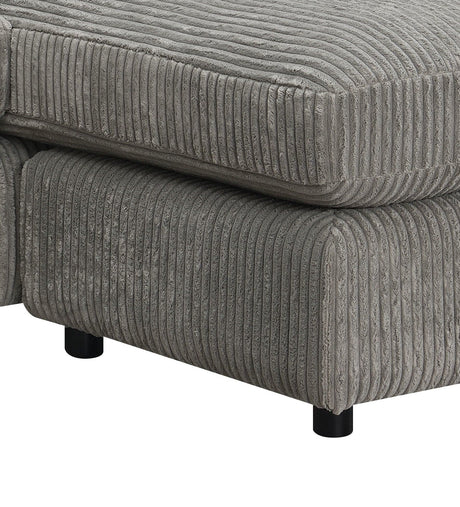 Tavia - Reversible Sectional Sofa With 6 Pillows - Gray - Best Buy Furniture