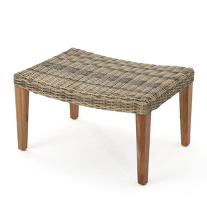 Outdoor Rattan Wicker Ottomans - Gray - Best Buy Furniture