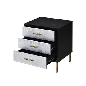 Myles - Nightstand - Black / Gold / Silver - Best Buy Furniture