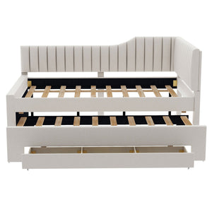 Upholstered Daybed With Trundle And 3 Drawers