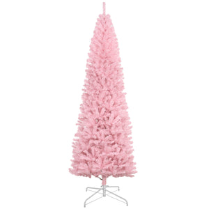 HOMCOM 8' Tall Unlit Slim Douglas Fir Artificial Christmas Tree