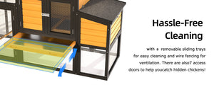 Outdoor Wooden Chicken Coop with Run