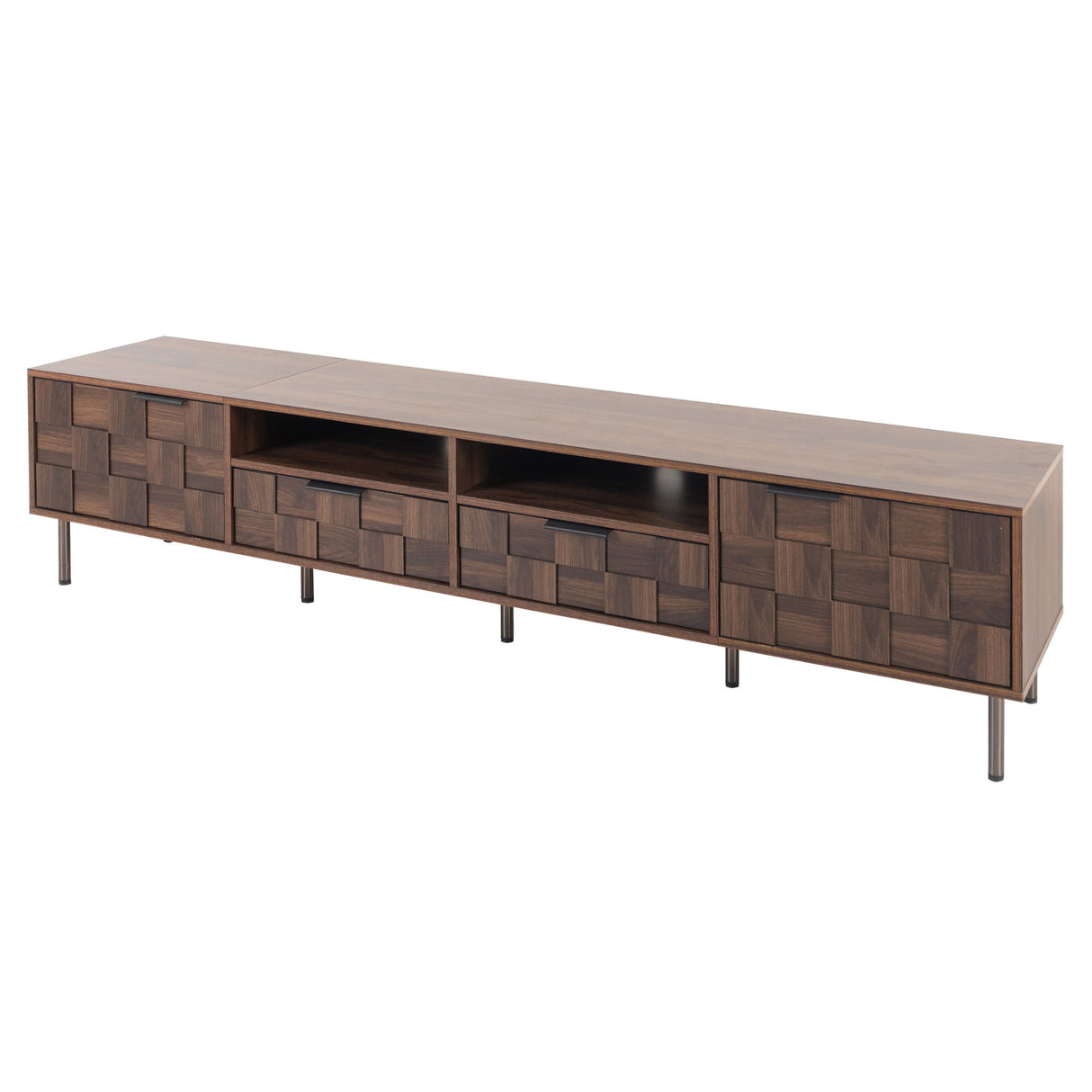 TV Stand With 2 Drawers, Media Console Table, Storage Cabinet With Cable Management