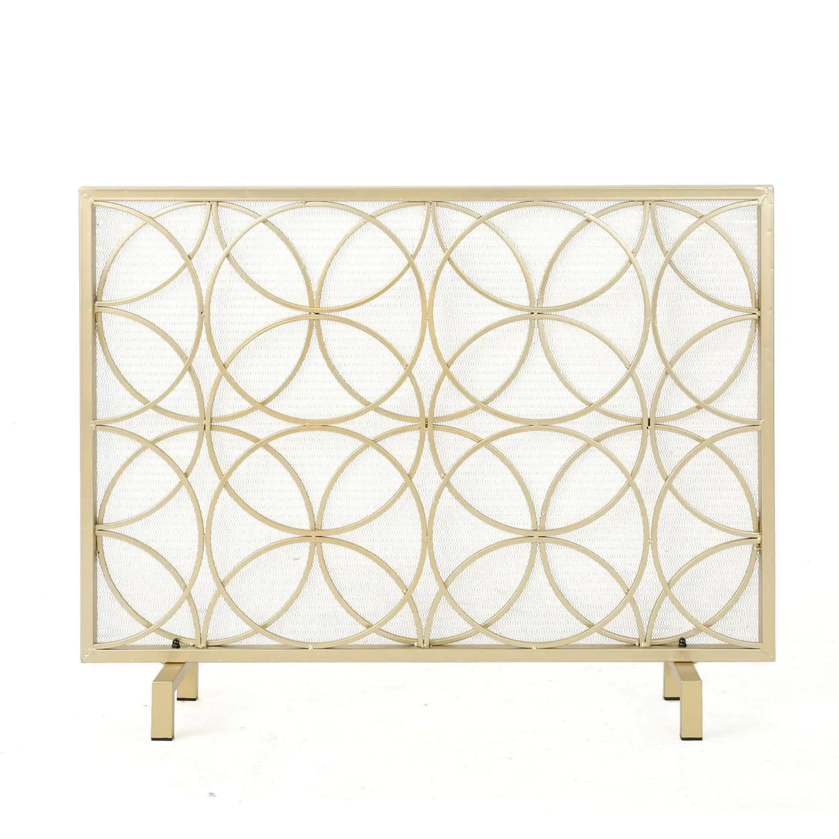 Thayer - Single Panel Iron Fireplace Screen With Geometric Design - Best Buy Furniture