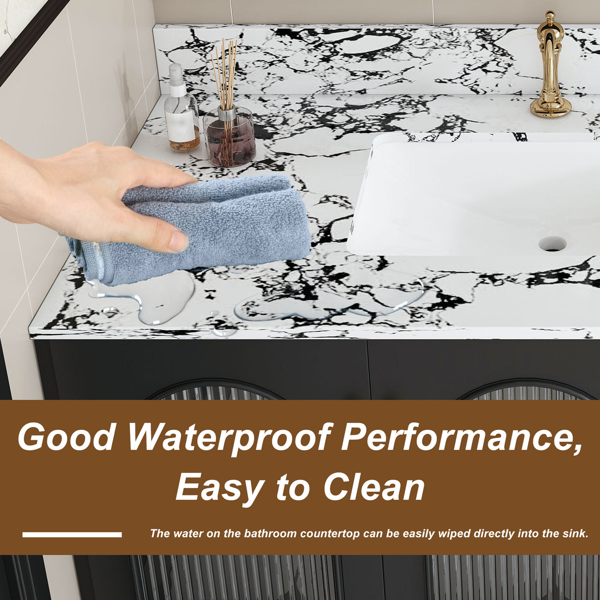 43"x22" Bathroom Vanity Top with Undermount Ceramic Sink and Backsplash