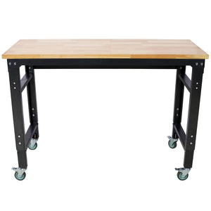 48" Wide Rolling Workbench - Adjustable Height for Workshop