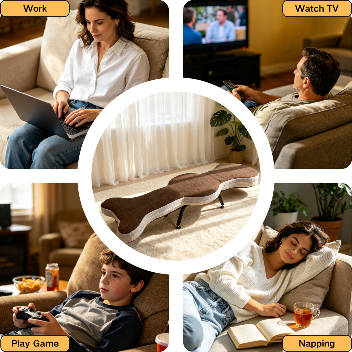 Multi-Functional Foldable Lazy Sofa Chair