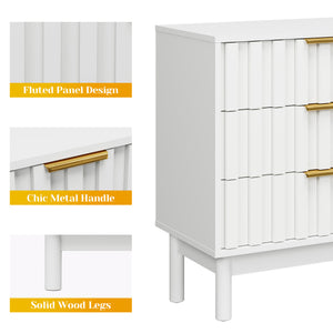 3 Drawer Dresser with Fluted Panel Design