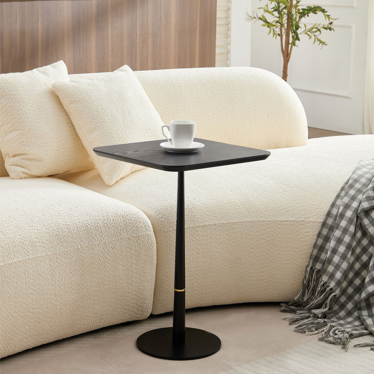 Modern Square Coffee Table And Computer Desk - Black / Gold