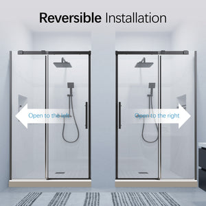 46-48" W x 76" H Frameless Single Sliding Shower Door Matte Glass