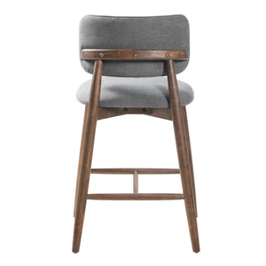 25.7 Inch Seat Height Fabric & Rubberwood Bar Stool