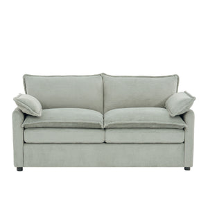 Modern Loveseat Sofa, Upholstered Couch With Side Storage Pockets