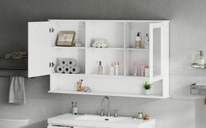 60" Wall-Mounted Bathroom Medicine Cabinet with Mirrors