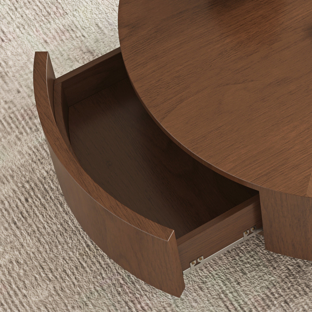 35.43 Inch Drum Shaped Round Coffee Table