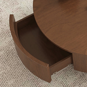 35.43 Inch Drum Shaped Round Coffee Table