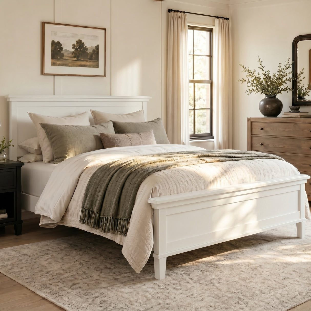 Mid-Century Modern Wood Platform Bed