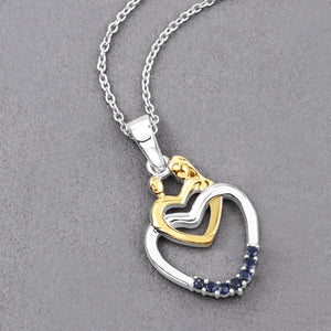 0.14 Carat Genuine Blue Sapphire .925 Sterling Silver Pendant