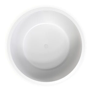 52.7 Inch Round Freestanding Solid Surface Soaking Bathtub