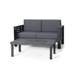Acacia Wood Loveseat And Coffee Table Set With Cushions - Best Buy Furniture