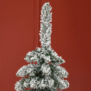 HOMCOM 6' Tall Unlit Snow Flocked Artificial Christmas Tree