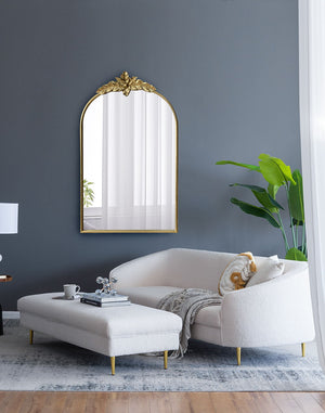 Arched Wall Mirror with Metal Frame