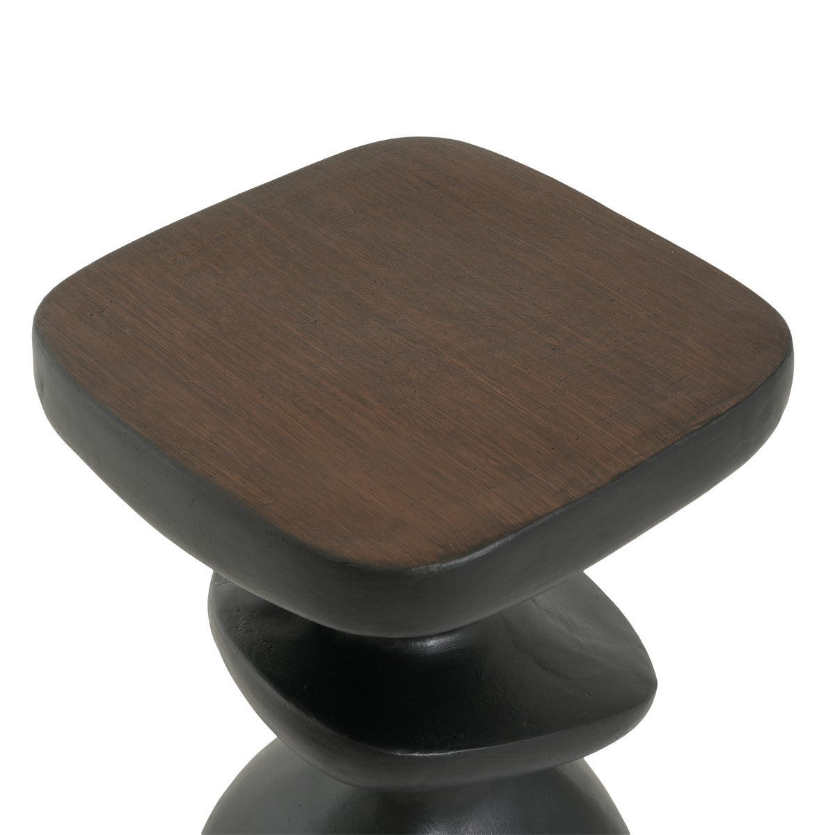 Black Abstract Tiered MGO Side Table
