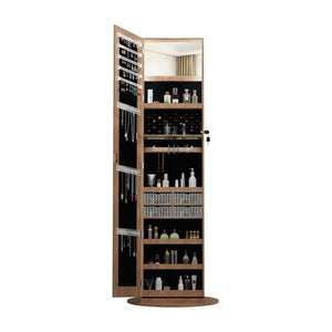 Swivel Jewelry Cabinet With Full Length Mirror