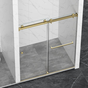Frameless Shower Door with Double Sliding Design