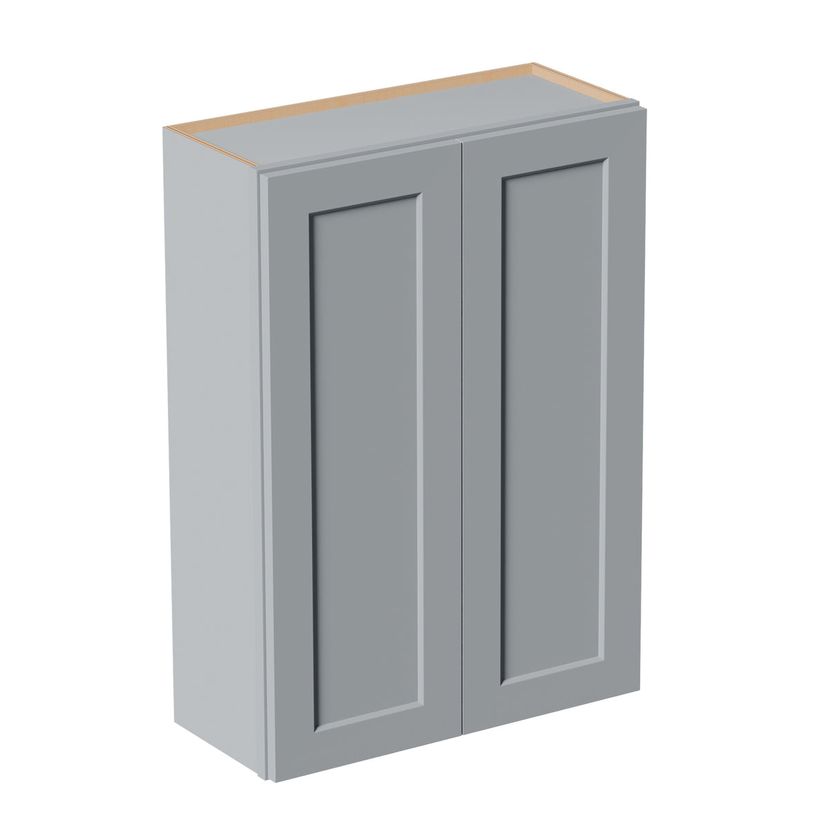 Gray Shaker Solid Wood Wall Cabinet with Soft-Close Doors