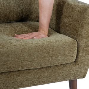 Modern Accent Chair, Arm Chairs For Living Room, Upholstered Mordern Armchair, Comfy Soft Padded Lounge Chair In Small Space, Bedroom, With Pillow, Solid Wood Leg