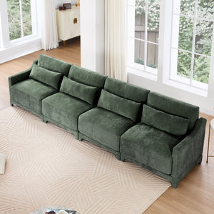 Elegant Sofa With Ergonomic Design And Lumbar Pillows
