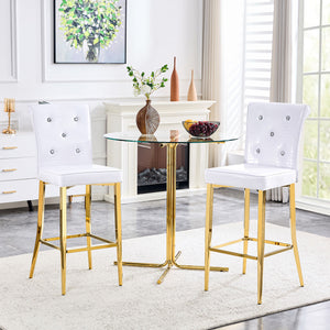 Bar Chairs With Crystal Clasp Design (Set of 2)