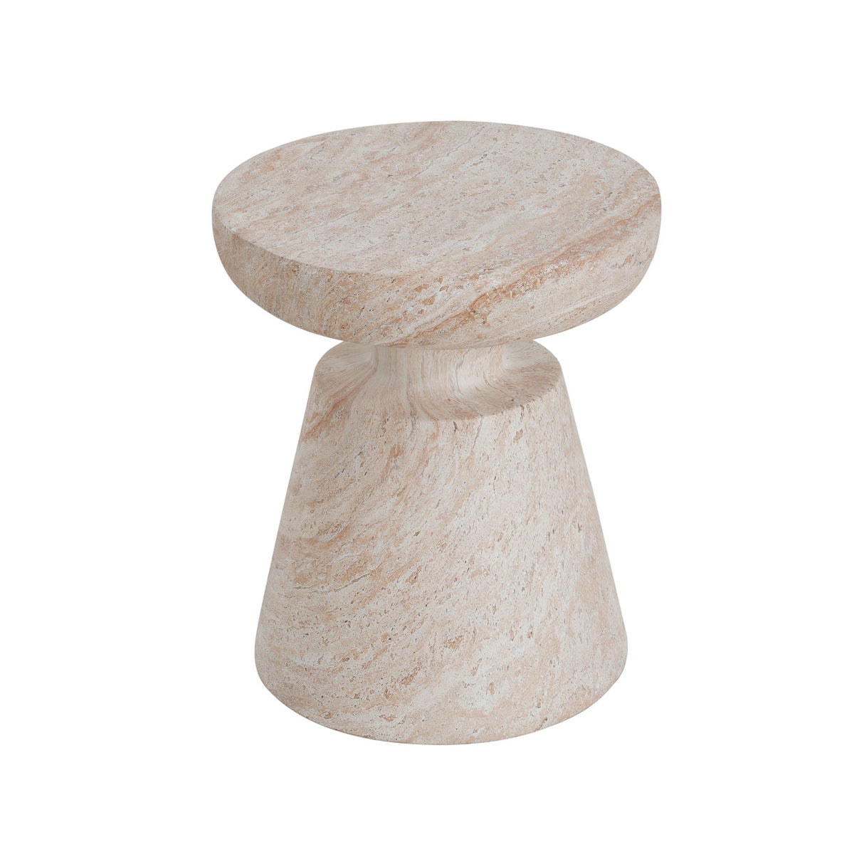 Outdoor / Indoor Lightweight Concrete Side Table, Travertine - Beige - Best Buy Furniture