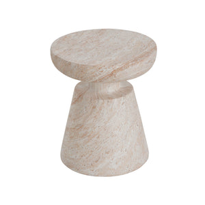 Outdoor / Indoor Lightweight Concrete Side Table, Travertine - Beige - Best Buy Furniture