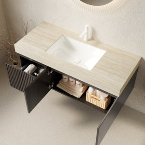 MURI 48" Bathroom Vanity & Sink with Floating Plywood Storage