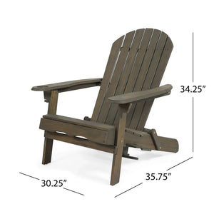 Zenithia - Outdoor Foldable Adirondack Chair With 2 Cup Holders - Best Buy Furniture