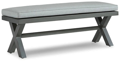 Elite Park - Bench With Cushion - Gray - Best Buy Furniture