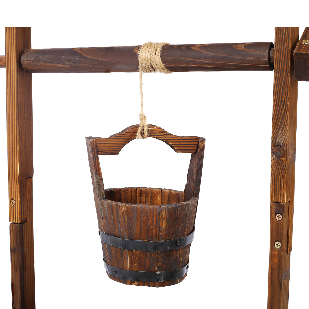 Rustic Wooden Wishing Well Planter